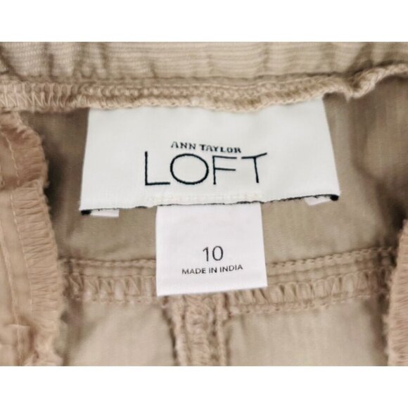 Ann Taylor Loft Womens Khaki Skirt Size 10 Cotton Casual Two Front Pockets - Picture 3 of 6